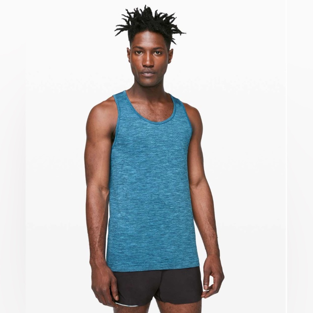 Lululemon Men’s Metal Vent Breathe Athletic Tank True Navy Neo Blue Size Medium